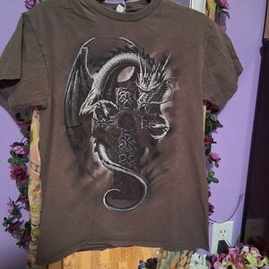 Delta Brown Dragon Cross Graphic Tee